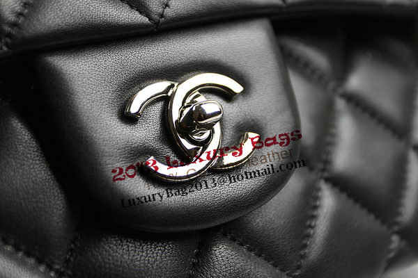 Chanel Classic Flap Bag 1113 Black Original Sheepskin Leather Silver Chanel Classic Flap Bag 1113 Black Original Sheepskin Leather Silver