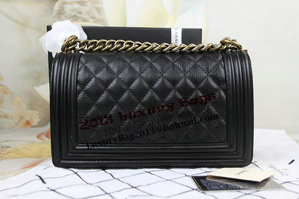 Chanel Boy Flap Shoulder Bag in Black Original Deerskin Leather A67025 Gold Chanel Boy Flap Shoulder Bag in Black Original Deerskin Leather A67025 Gold