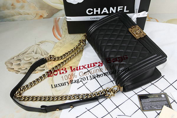 Chanel Boy Flap Shoulder Bag in Black Original Deerskin Leather A67025 Gold Chanel Boy Flap Shoulder Bag in Black Original Deerskin Leather A67025 Gold
