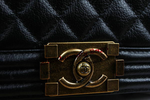 Chanel Boy Flap Shoulder Bag in Black Original Deerskin Leather A67025 Gold Chanel Boy Flap Shoulder Bag in Black Original Deerskin Leather A67025 Gold