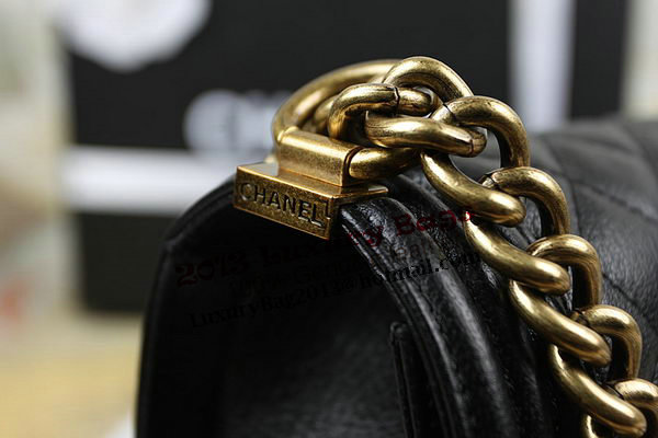Chanel Boy Flap Shoulder Bag in Black Original Deerskin Leather A67025 Gold Chanel Boy Flap Shoulder Bag in Black Original Deerskin Leather A67025 Gold