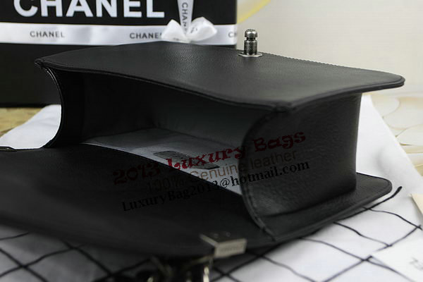 Chanel Boy Flap Shoulder Bag in Black Original Deerskin Leather A67025 Silver Chanel Boy Flap Shoulder Bag in Black Original Deerskin Leather A67025 Silver