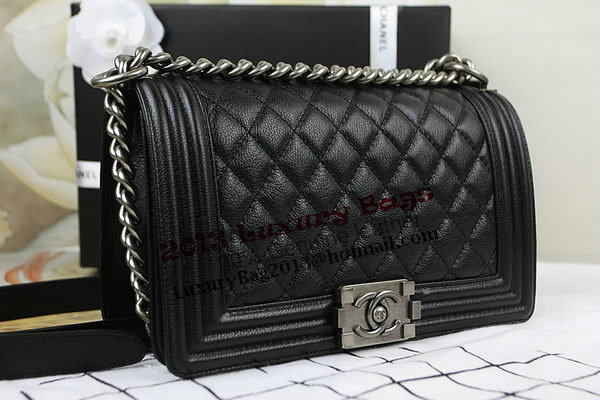 Chanel Boy Flap Shoulder Bag in Black Original Deerskin Leather A67025 Silver Chanel Boy Flap Shoulder Bag in Black Original Deerskin Leather A67025 Silver