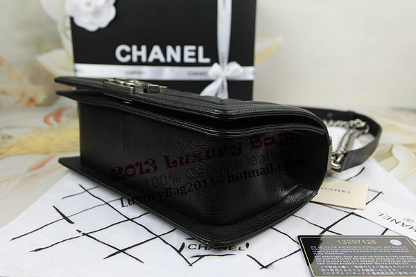 Chanel Boy Flap Shoulder Bag in Black Original Deerskin Leather A67025 Silver Chanel Boy Flap Shoulder Bag in Black Original Deerskin Leather A67025 Silver