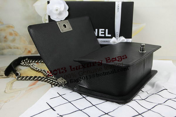 Chanel Boy Flap Shoulder Bag in Black Original Deerskin Leather A67025 Silver Chanel Boy Flap Shoulder Bag in Black Original Deerskin Leather A67025 Silver