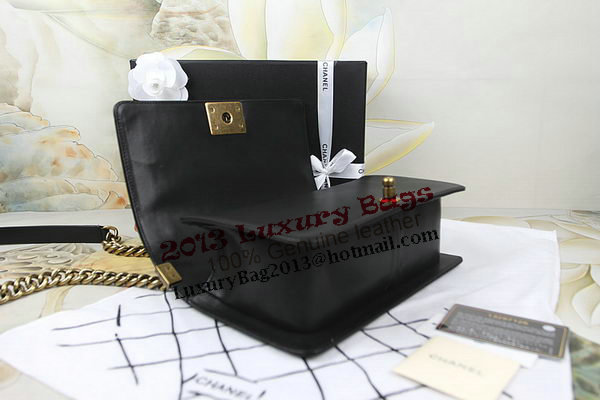 Chanel Boy Flap Shoulder Bag in Original Black Lambskin Leather A67025 Gold Chanel Boy Flap Shoulder Bag in Original Black Lambskin Leather A67025 Gold