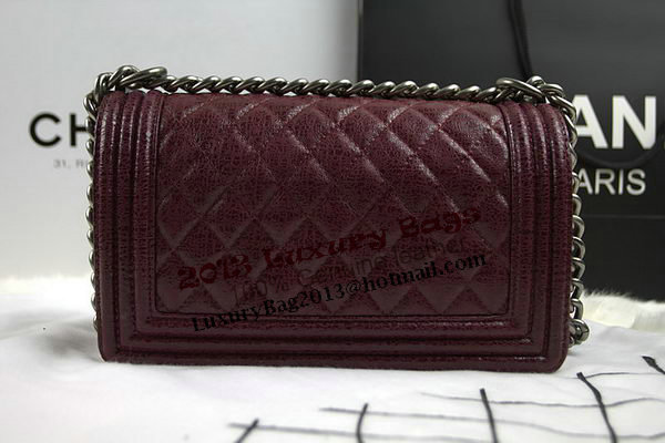 Chanel Boy Flap Shoulder Bag in Original Glazed Crackled Leather A67025 Burgundy Chanel Boy Flap Shoulder Bag in Original Glazed Crackled Leather A67025 Burgundy