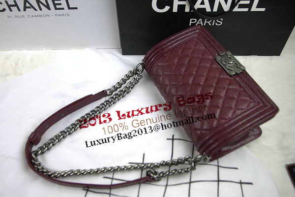 Chanel Boy Flap Shoulder Bag in Original Glazed Crackled Leather A67025 Burgundy Chanel Boy Flap Shoulder Bag in Original Glazed Crackled Leather A67025 Burgundy