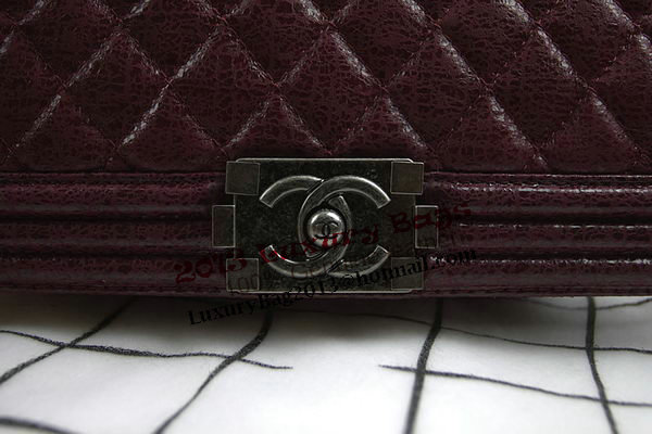 Chanel Boy Flap Shoulder Bag in Original Glazed Crackled Leather A67025 Burgundy Chanel Boy Flap Shoulder Bag in Original Glazed Crackled Leather A67025 Burgundy