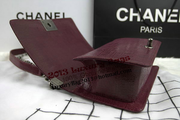 Chanel Boy Flap Shoulder Bag in Original Glazed Crackled Leather A67025 Burgundy Chanel Boy Flap Shoulder Bag in Original Glazed Crackled Leather A67025 Burgundy