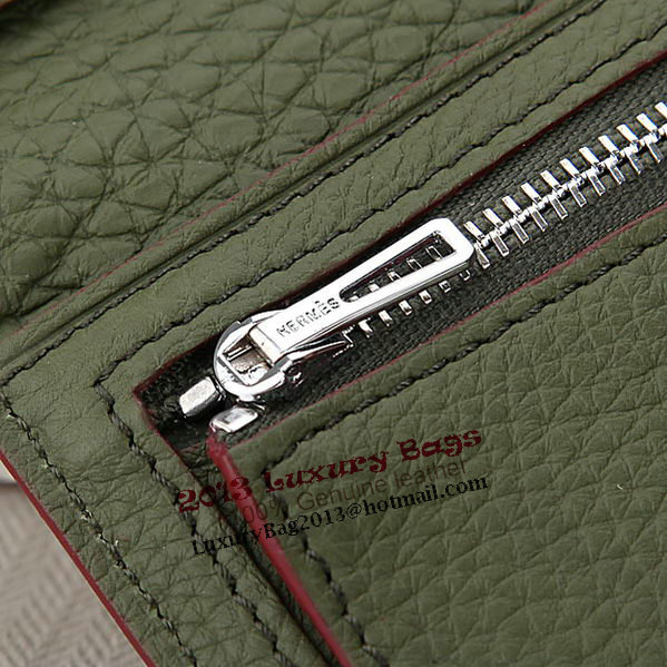 Hermes Bearn Japonaise Bi-Fold Wallet Grainy Leather A208 Dark Green Hermes Bearn Japonaise Bi-Fold Wallet Grainy Leather A208 Dark Green
