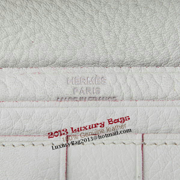 Hermes Bearn Japonaise Bi-Fold Wallet Grainy Leather A208 White Hermes Bearn Japonaise Bi-Fold Wallet Grainy Leather A208 White