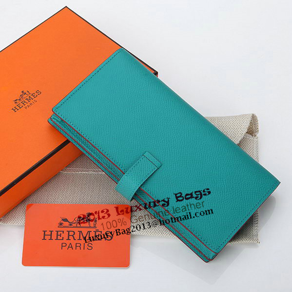 Hermes Bearn Japonaise Bi-Fold Wallet Original Leather A208 Light Green Hermes Bearn Japonaise Bi-Fold Wallet Original Leather A208 Light Green