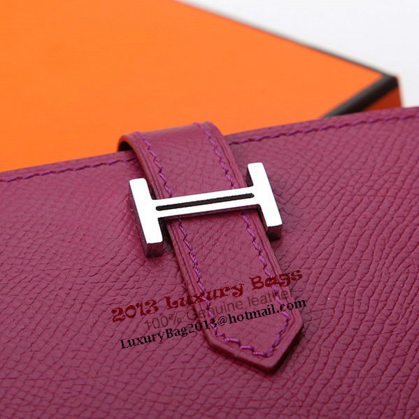 Hermes Bearn Japonaise Bi-Fold Wallet Original Leather A208 Purple Hermes Bearn Japonaise Bi-Fold Wallet Original Leather A208 Purple
