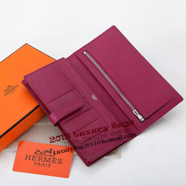 Hermes Bearn Japonaise Bi-Fold Wallet Original Leather A208 Purple Hermes Bearn Japonaise Bi-Fold Wallet Original Leather A208 Purple