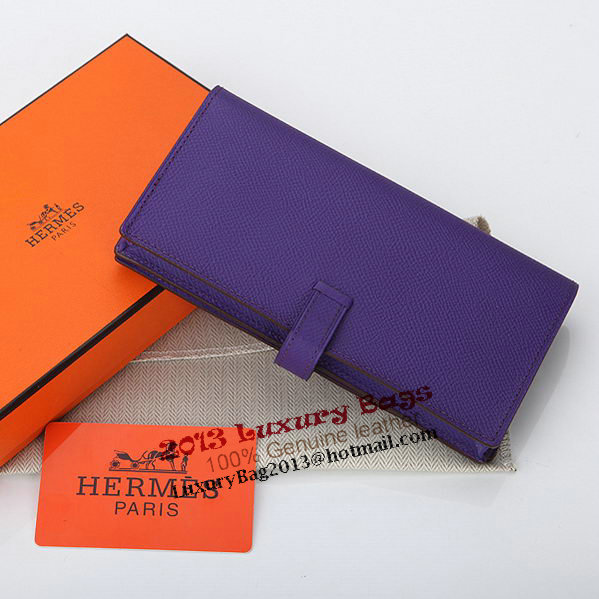 Hermes Bearn Japonaise Bi-Fold Wallet Original Leather A208 Violet Hermes Bearn Japonaise Bi-Fold Wallet Original Leather A208 Violet