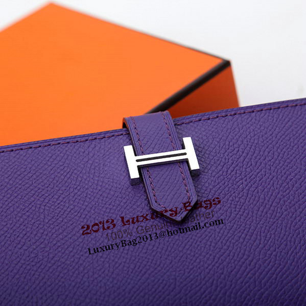 Hermes Bearn Japonaise Bi-Fold Wallet Original Leather A208 Violet Hermes Bearn Japonaise Bi-Fold Wallet Original Leather A208 Violet