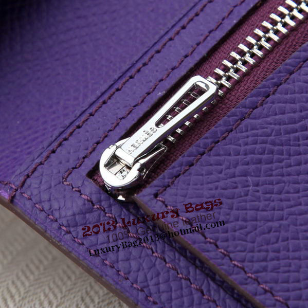 Hermes Bearn Japonaise Bi-Fold Wallet Original Leather A208 Violet Hermes Bearn Japonaise Bi-Fold Wallet Original Leather A208 Violet