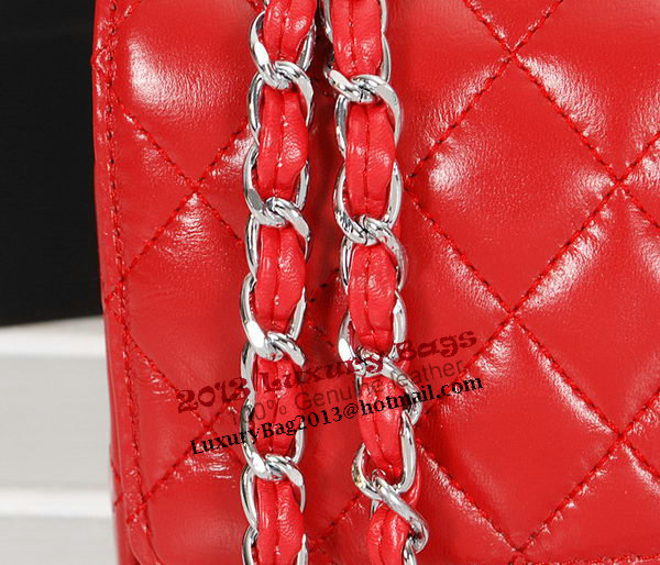 Chanel 2.55 Series Bag 1112 Red Sheepskin Leather Silver Chanel 2.55 Series Bag 1112 Red Sheepskin Leather Silver
