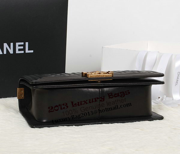 Boy Chanel A67086 Black Flap Shoulder Bag Original Calfskin Leather Boy Chanel A67086 Black Flap Shoulder Bag Original Calfskin Leather