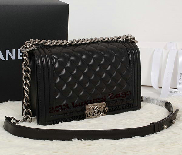 Boy Chanel A67086 Black Flap Shoulder Bag Original Calfskin Leather Boy Chanel A67086 Black Flap Shoulder Bag Original Calfskin Leather