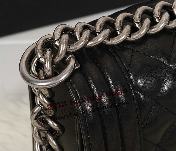 Boy Chanel A67086 Black Flap Shoulder Bag Original Calfskin Leather Boy Chanel A67086 Black Flap Shoulder Bag Original Calfskin Leather