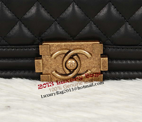 Boy Chanel A67086 Black Flap Shoulder Bag Original Calfskin Leather Boy Chanel A67086 Black Flap Shoulder Bag Original Calfskin Leather