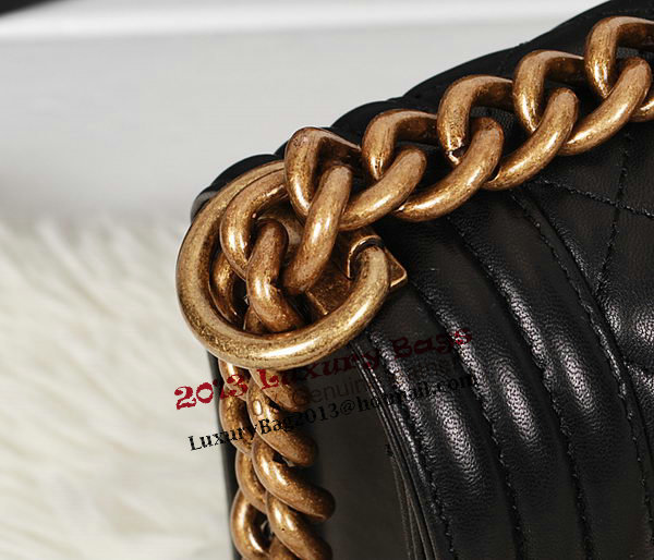 Boy Chanel A67086 Black Flap Shoulder Bag Original Calfskin Leather Boy Chanel A67086 Black Flap Shoulder Bag Original Calfskin Leather