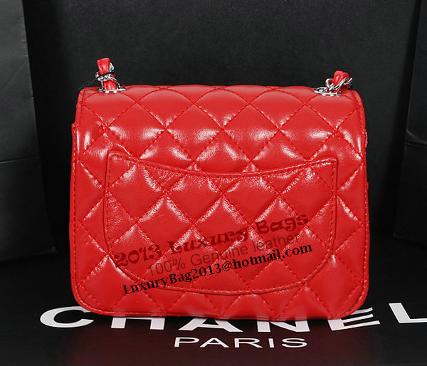 Chanel 1115 Classic mini Flap Bag in Red Sheepskin Leather Chanel 1115 Classic mini Flap Bag in Red Sheepskin Leather