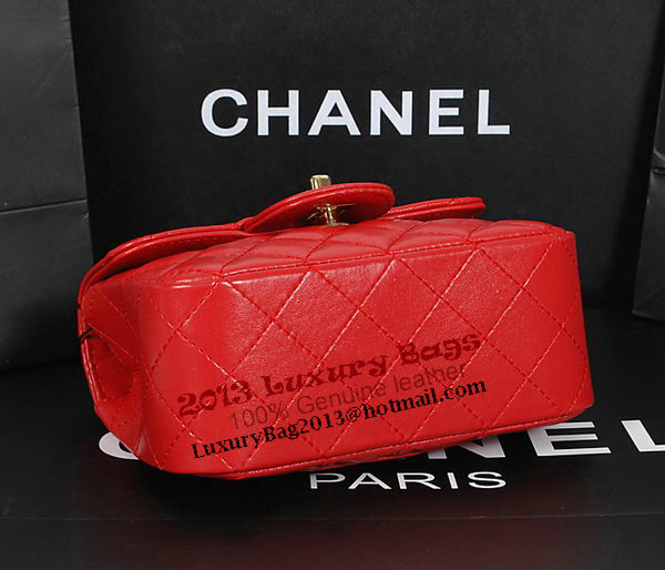 Chanel 1115 Classic mini Flap Bag in Red Sheepskin Leather Chanel 1115 Classic mini Flap Bag in Red Sheepskin Leather