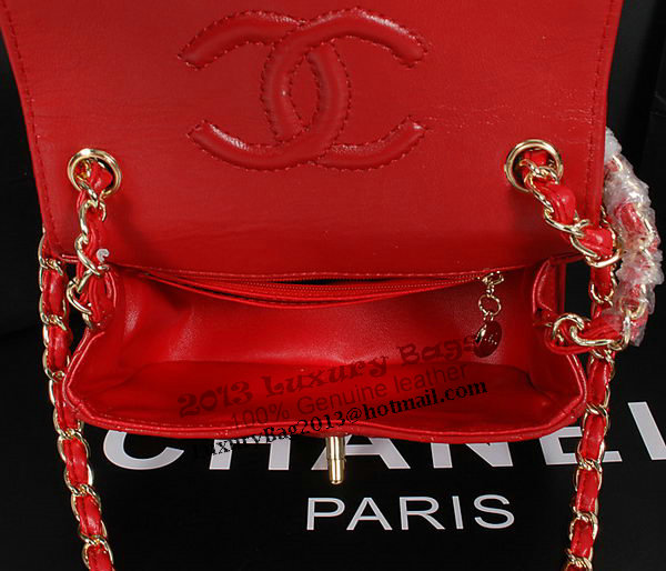 Chanel 1115 Classic mini Flap Bag in Red Sheepskin Leather Chanel 1115 Classic mini Flap Bag in Red Sheepskin Leather