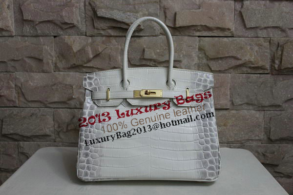 Hermes Birkin 35CM Tote Bag White Croco Leather H35 Gold Hermes Birkin 35CM Tote Bag White Croco Leather H35 Gold