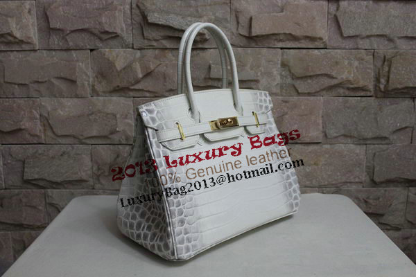 Hermes Birkin 35CM Tote Bag White Croco Leather H35 Gold Hermes Birkin 35CM Tote Bag White Croco Leather H35 Gold