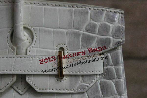 Hermes Birkin 35CM Tote Bag White Croco Leather H35 Gold Hermes Birkin 35CM Tote Bag White Croco Leather H35 Gold