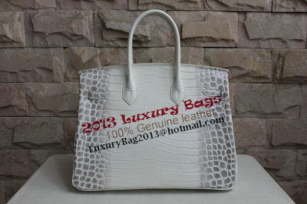 Hermes Birkin 35CM Tote Bag White Croco Leather H35 Silver Hermes Birkin 35CM Tote Bag White Croco Leather H35 Silver