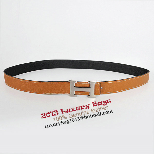 Hermes Camel Bovine Jugular Veins Belt HR1006B Silver Hermes Camel Bovine Jugular Veins Belt HR1006B Silver