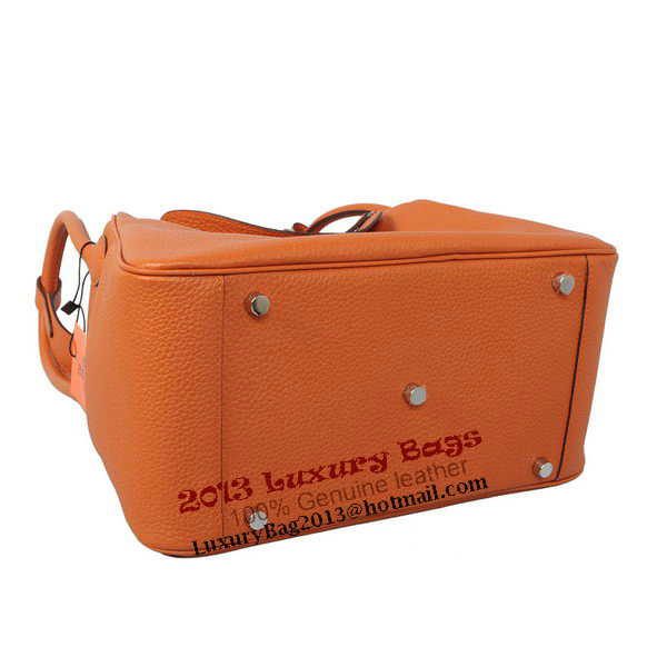 Hermes Lindy 30CM Orange Grainy Leather Havanne Shoulder Bag Hermes Lindy 30CM Orange Grainy Leather Havanne Shoulder Bag