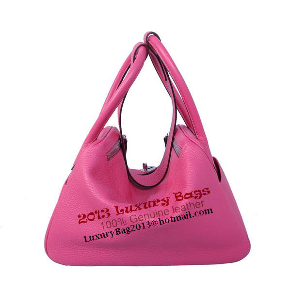 Hermes Lindy 30CM Rose Grainy Leather Havanne Shoulder Bag Hermes Lindy 30CM Rose Grainy Leather Havanne Shoulder Bag
