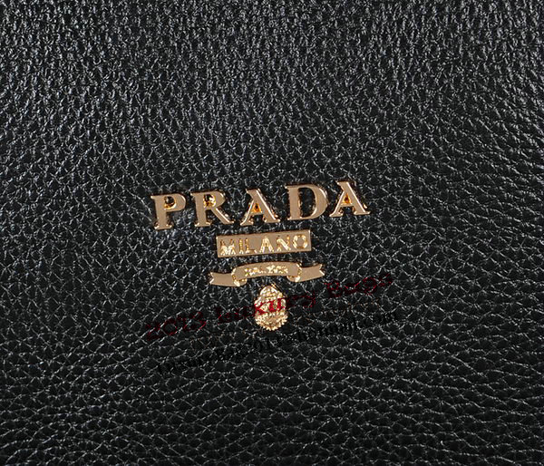 Prada Grainy Calf Leather Briefcase 80661 Black Prada Grainy Calf Leather Briefcase 80661 Black