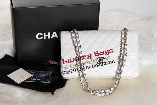 Chanel A1112 2.55 Series Flap Bag Original Caviar Leather White Chanel A1112 2.55 Series Flap Bag Original Caviar Leather White