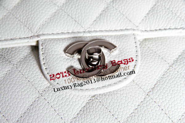Chanel A1112 2.55 Series Flap Bag Original Caviar Leather White Chanel A1112 2.55 Series Flap Bag Original Caviar Leather White