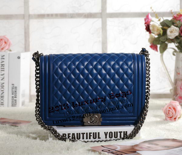 Chanel Boy Flap Shoulder Bag in Original Leather A67087 Blue Chanel Boy Flap Shoulder Bag in Original Leather A67087 Blue