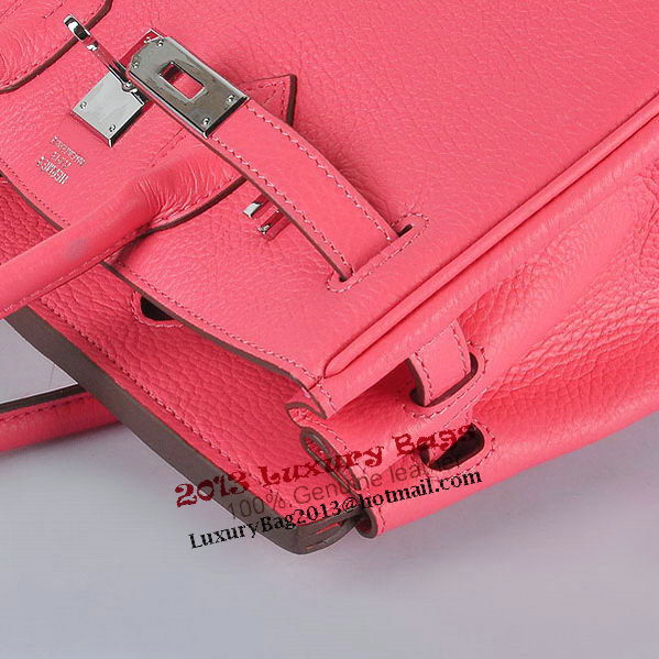 Hermes Birkin 30CM Tote Bags Pink Clemence Leather Silver Hermes Birkin 30CM Tote Bags Pink Clemence Leather Silver