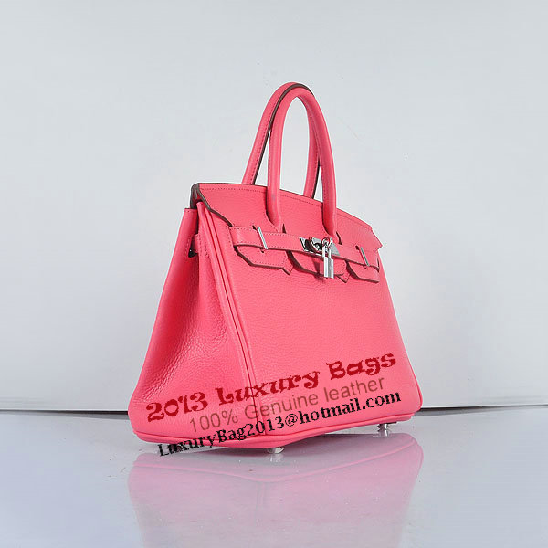 Hermes Birkin 30CM Tote Bags Pink Clemence Leather Silver Hermes Birkin 30CM Tote Bags Pink Clemence Leather Silver