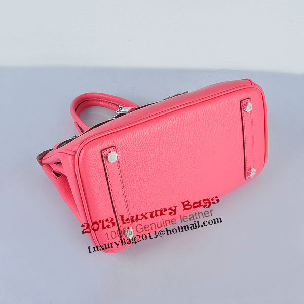 Hermes Birkin 30CM Tote Bags Pink Clemence Leather Silver Hermes Birkin 30CM Tote Bags Pink Clemence Leather Silver