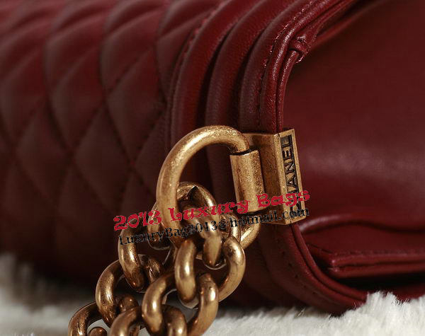 Chanel Boy Flap Shoulder Bag in Burgundy Original Leather Gold