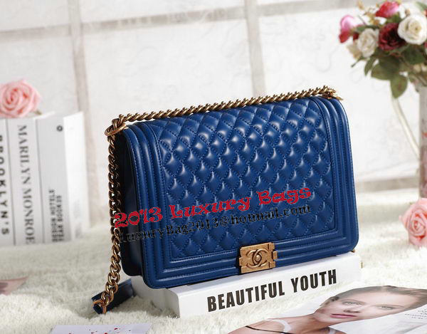 Chanel Boy Flap Shoulder Bag in RoyalBlue Original Leather Gold Chanel Boy Flap Shoulder Bag in RoyalBlue Original Leather Gold