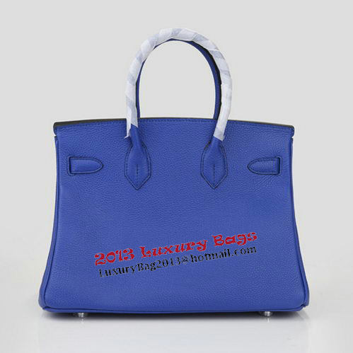 Hermes Birkin 30CM Tote Bag Blue Original Leather H30 Silver Hermes Birkin 30CM Tote Bag Blue Original Leather H30 Silver