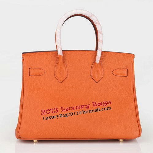 Hermes Birkin 30CM Tote Bag Orange Original Leather H30 Silver Hermes Birkin 30CM Tote Bag Orange Original Leather H30 Silver
