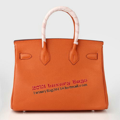 Hermes Birkin 30CM Tote Bag Orange Original Leather H30 Silver Hermes Birkin 30CM Tote Bag Orange Original Leather H30 Silver